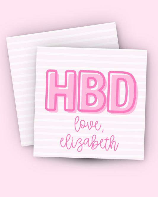 Pink HBD Gift Tag