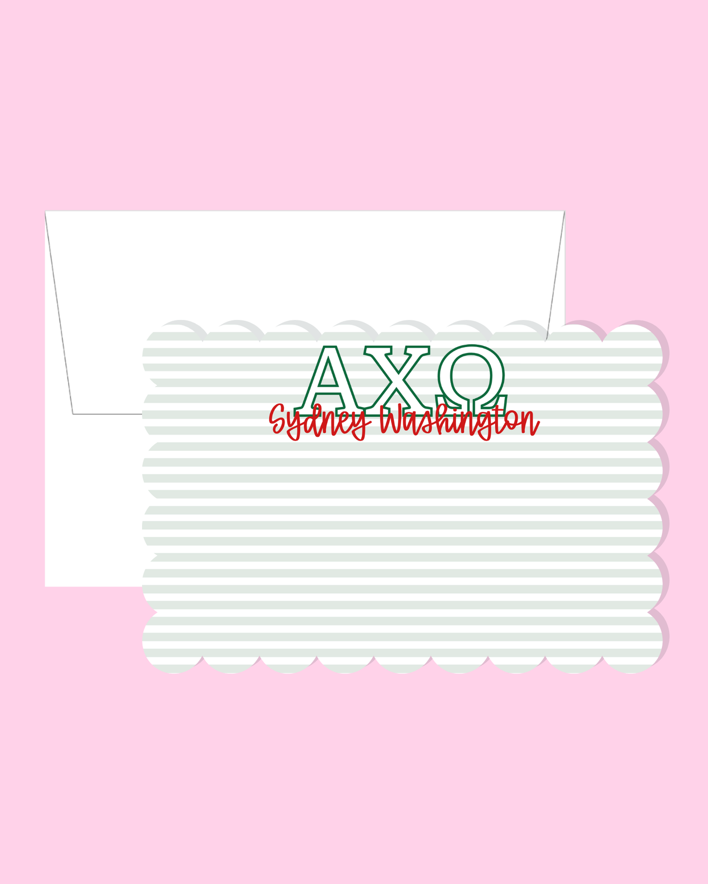 Alpha Chi Omega Scalloped Stationery Set