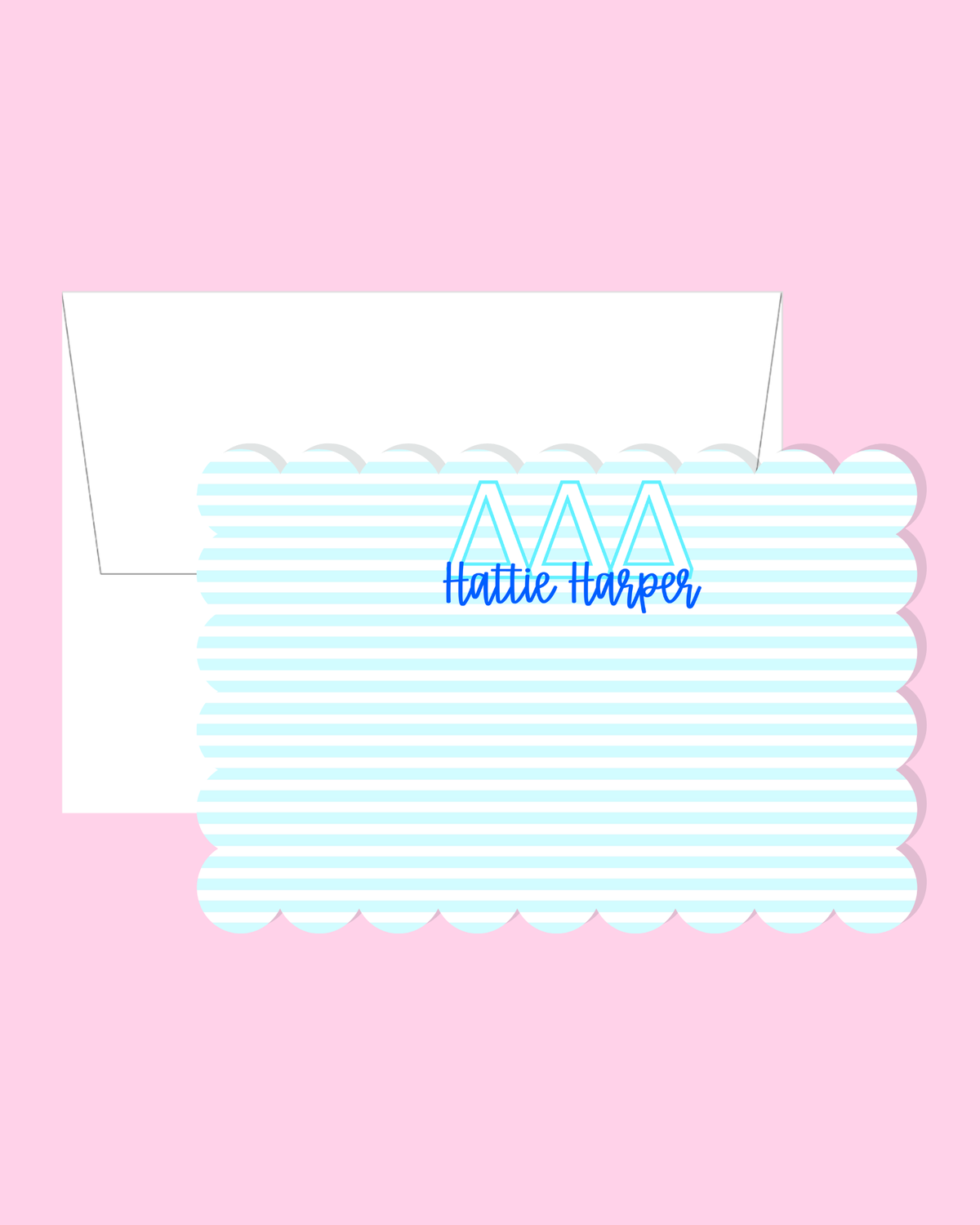 Delta Delta Delta Scalloped Stationery Set