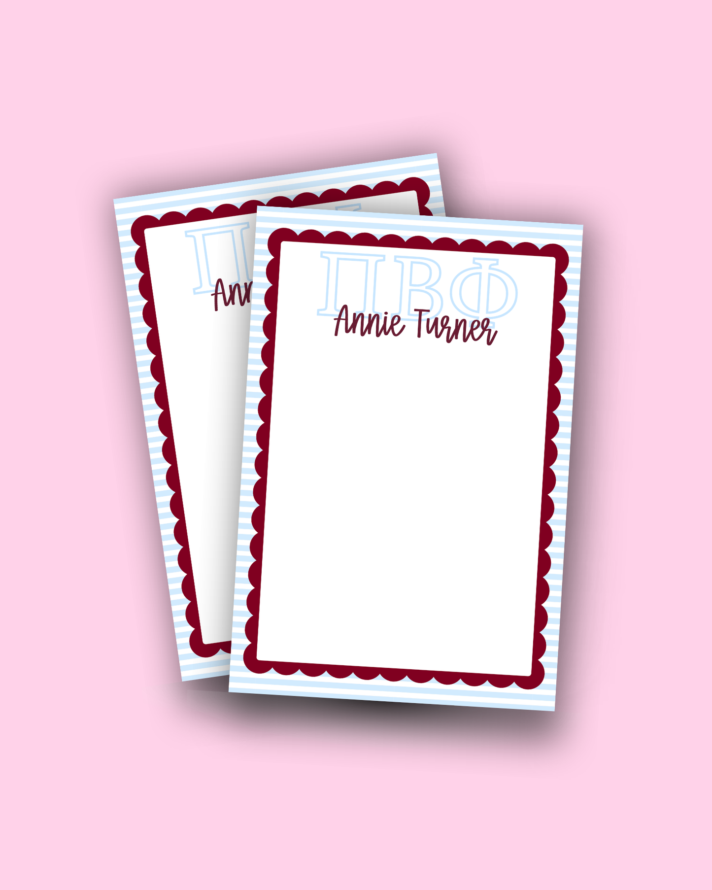 Scalloped Pi Beta Phi Notepad