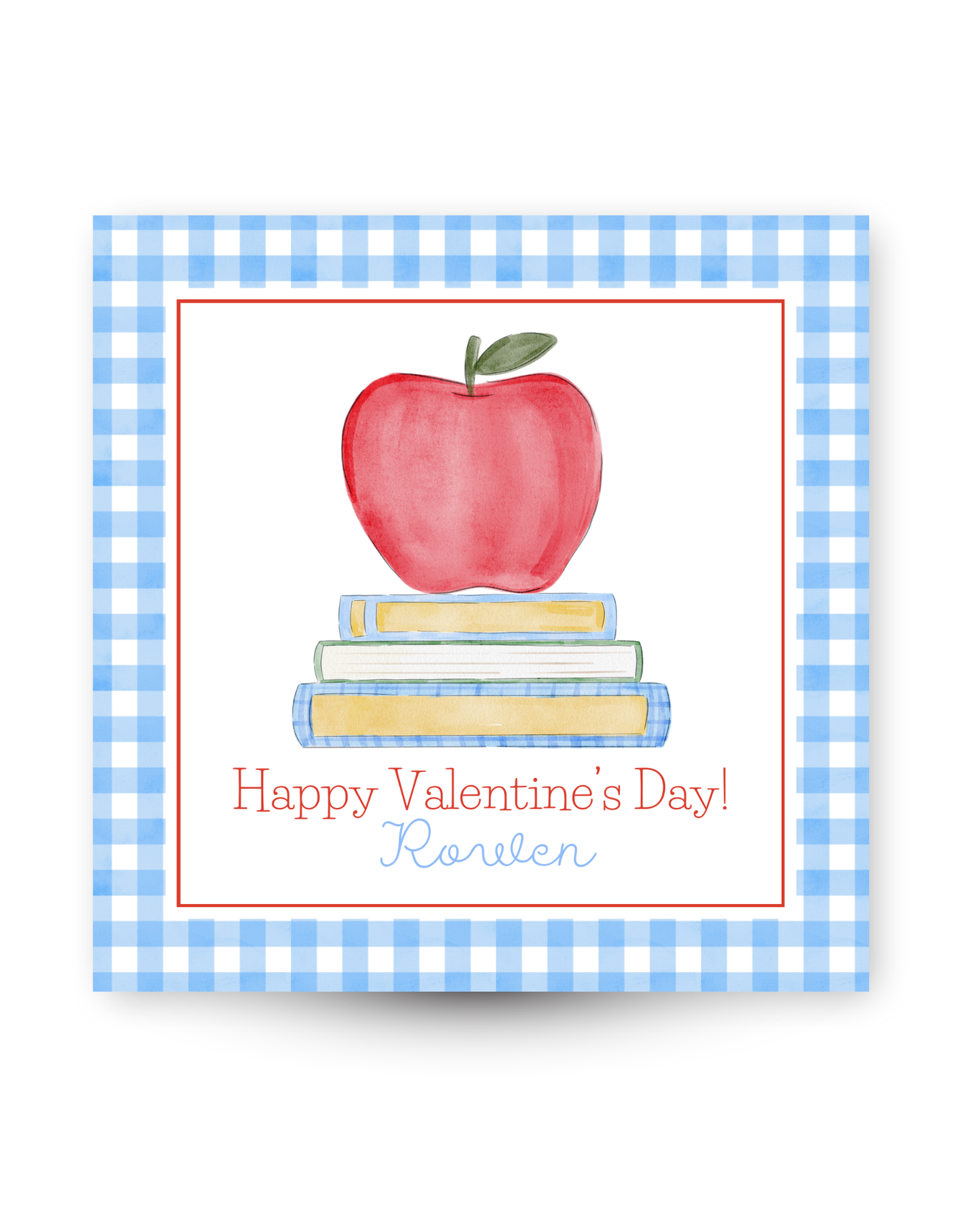Book Stack Valentine's Day Gift Tag