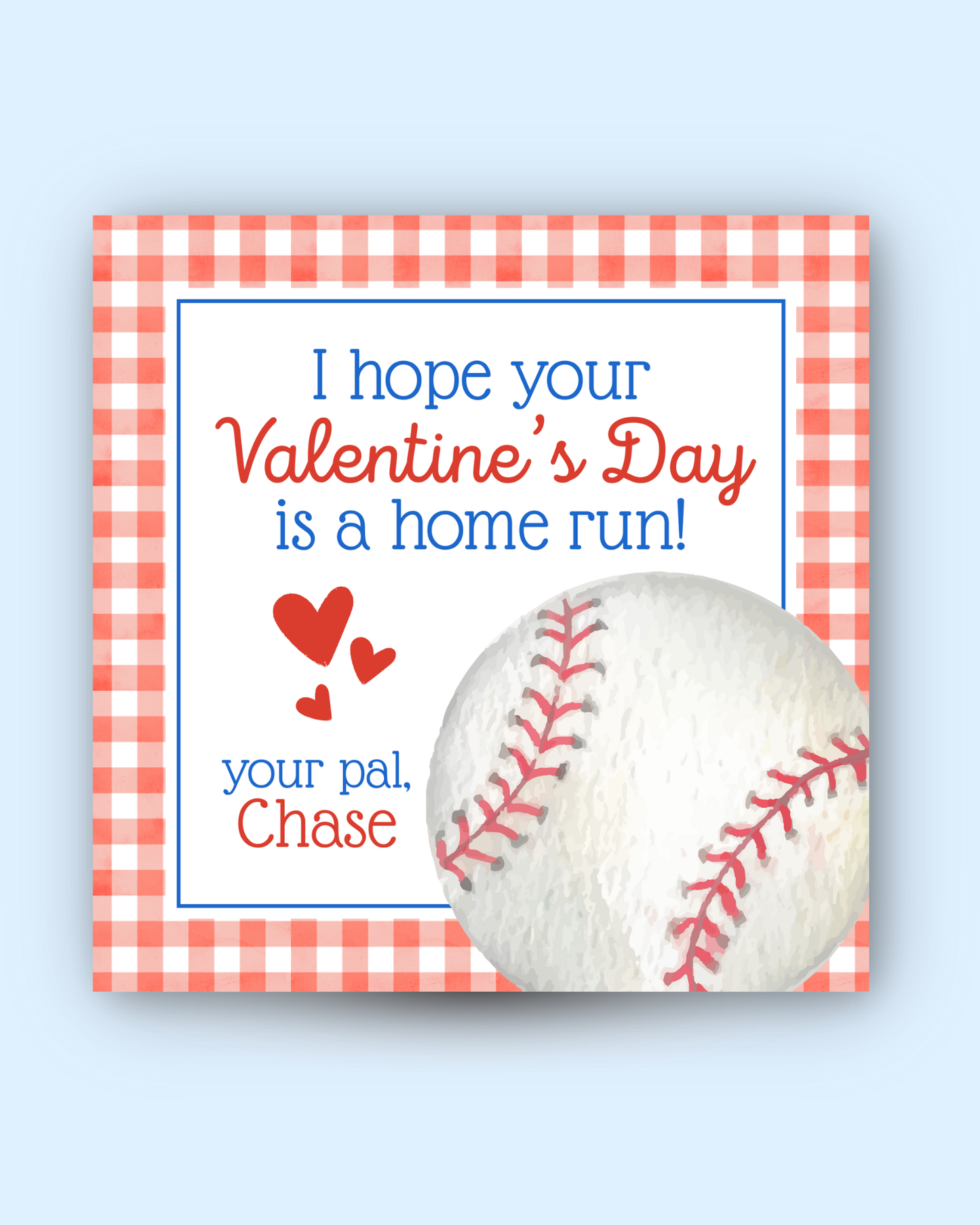 Home Run Valentine's Day Gift Tag