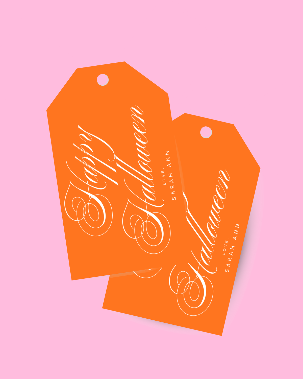 Happy Halloween Script Tall Gift Tags
