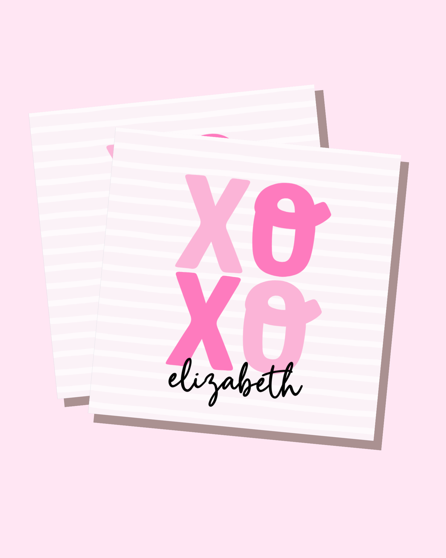 X's and O's Pink Gift Tag