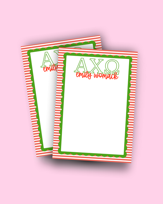 Alpha Chi Omega Personalized Notepad