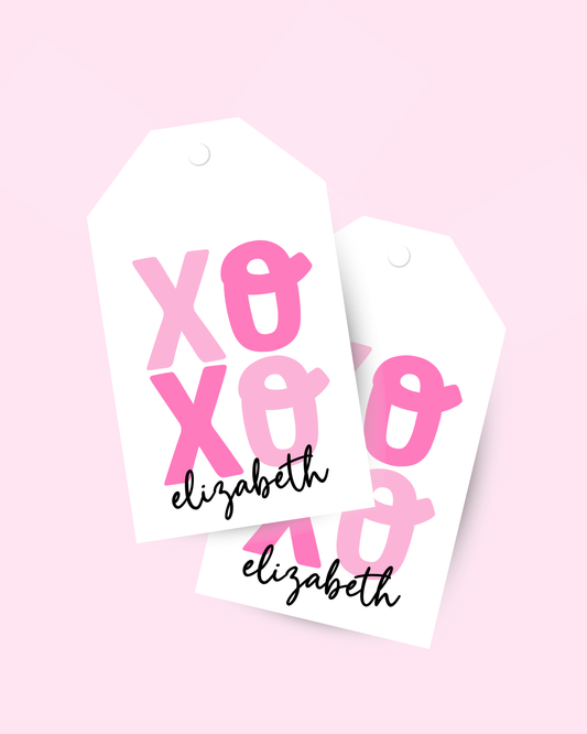 Pink XOXO Valentine's Day Tall Gift Tag