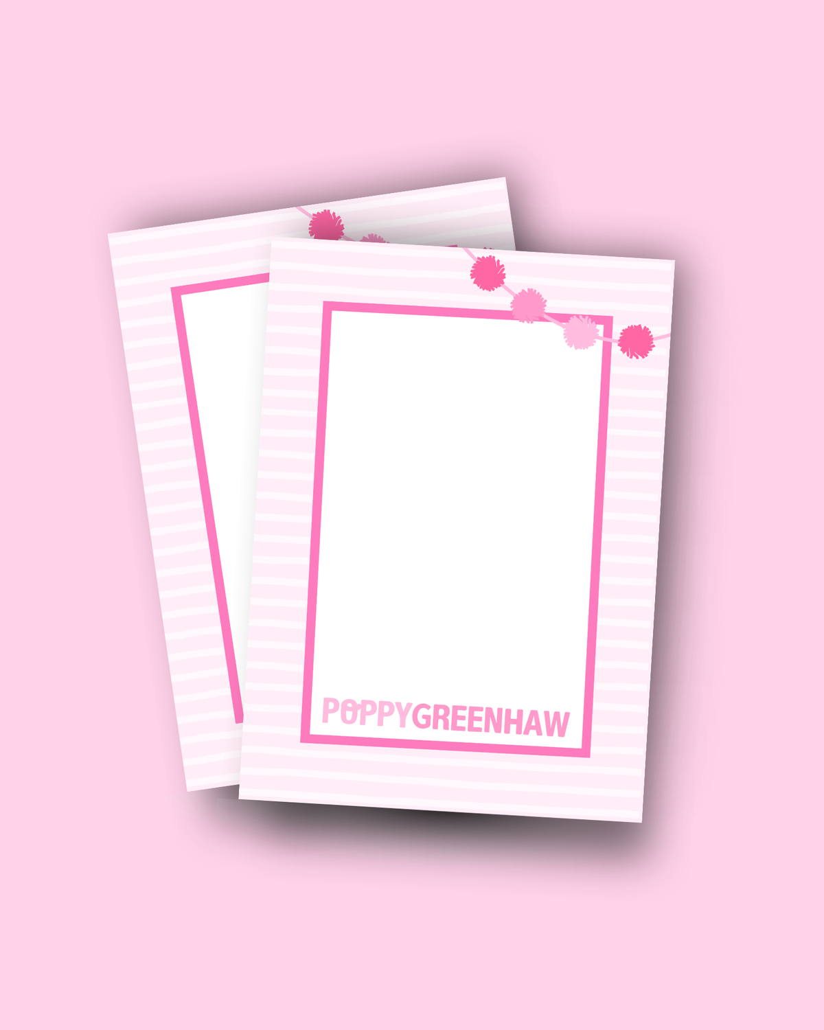 Personalized Pink Pom Pom Notepad