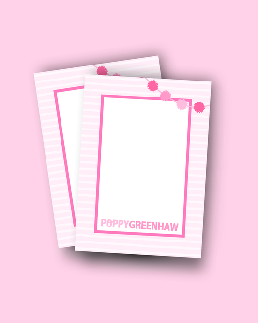 Personalized Pink Pom Pom Notepad