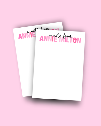 A Note From Notepad- Pink Edit