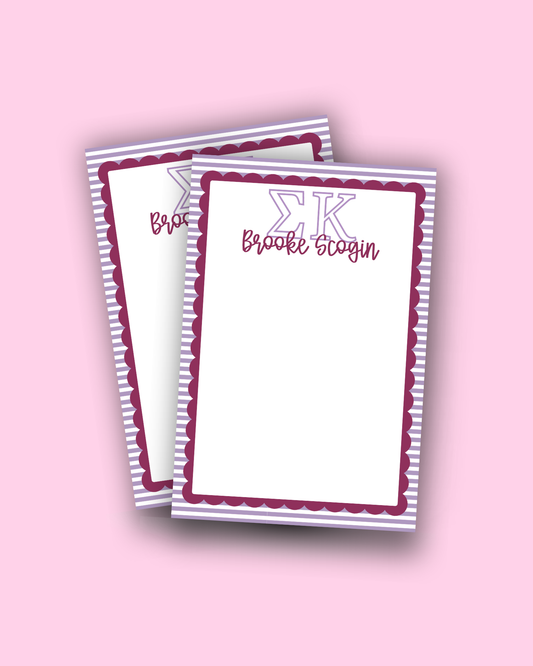 Scalloped Sigma Kappa Notepad
