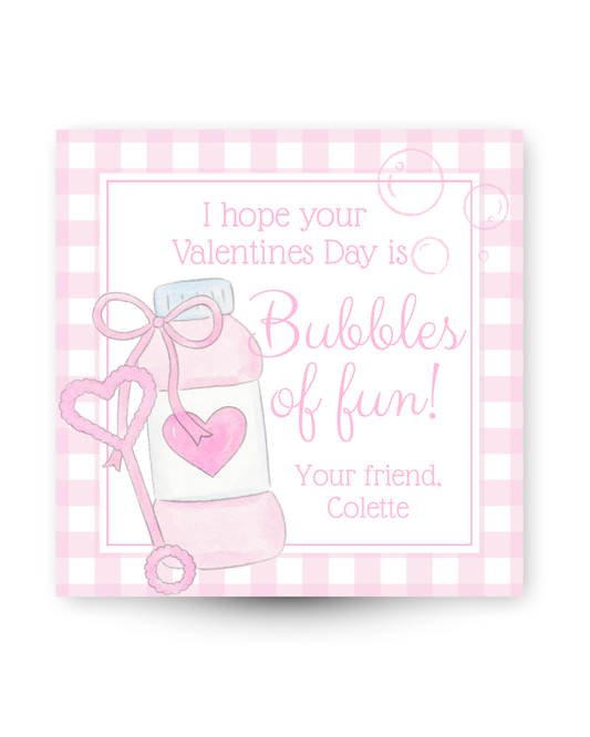Bubbles of Fun Pink Gift Tag