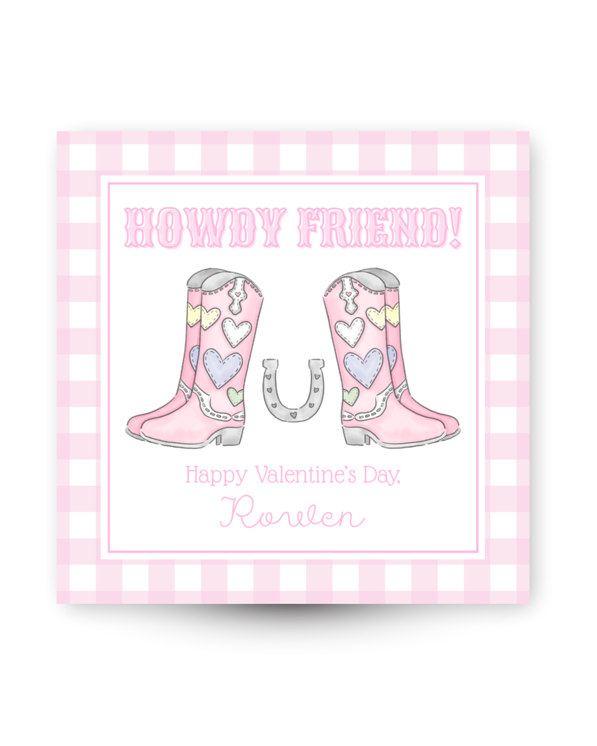 Pink Howdy Friend Gift Tag – Fort Worth Party Paper