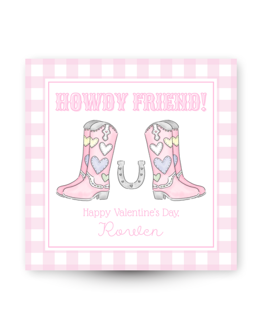 Pink Howdy Friend Gift Tag
