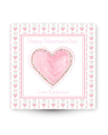 Watercolor Valentine Heart Gift Tag