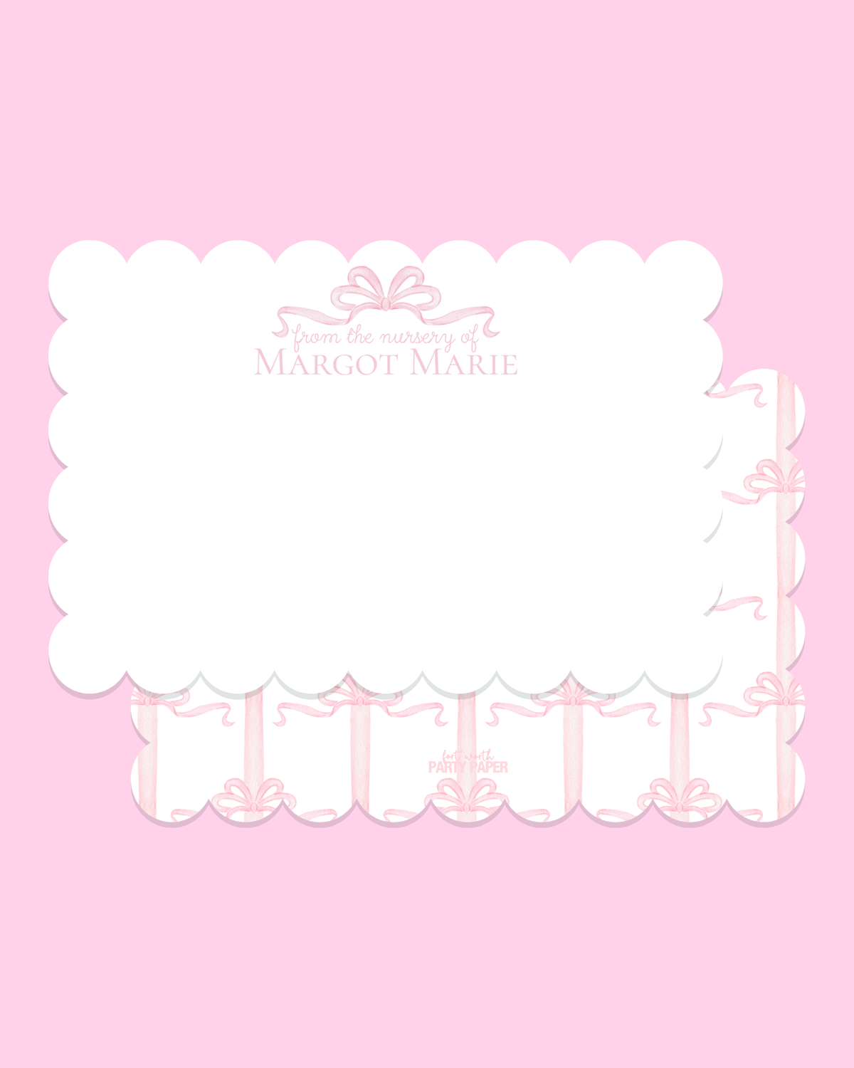 Baby Girl Scalloped Edge Stationery Set