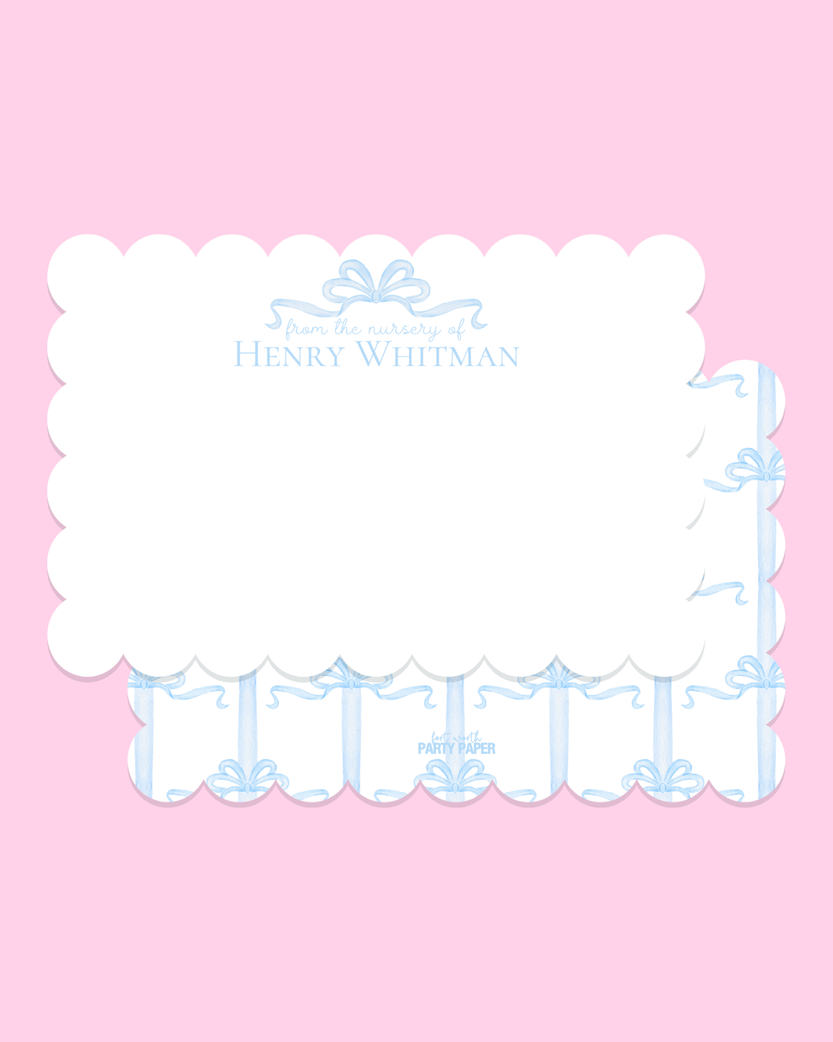 Baby Boy Scalloped Edge Stationery Set