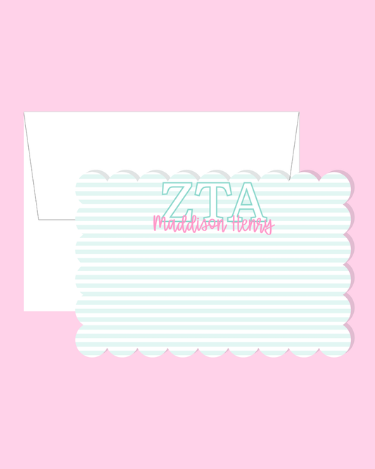 Zeta Tau Alpha Scalloped Stationery Set