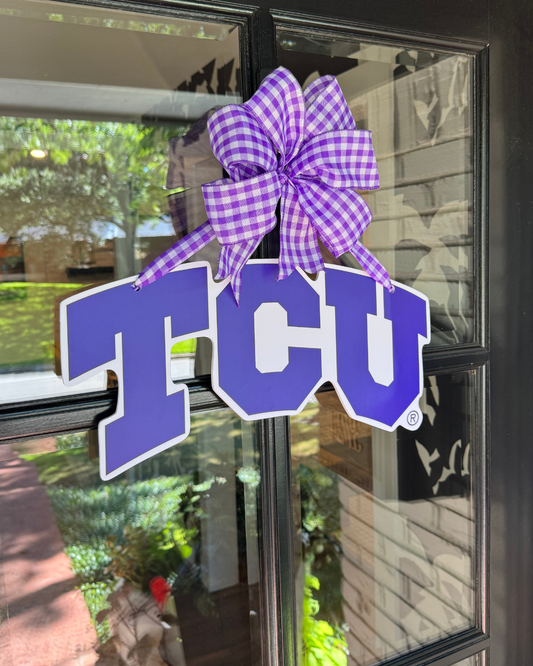 Classic TCU Logo Door Hanger